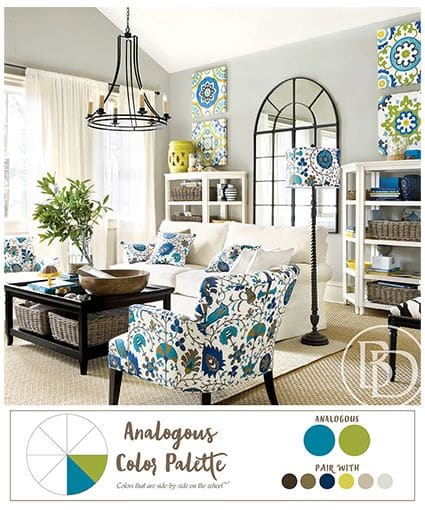 الألوان المماثلة - كيفية إستخدام عجلة الألوان لتنسيق الديكور الداخلي